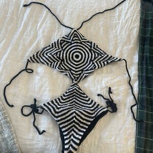 Mara Hoffman Black and White One Piece Swimsuit